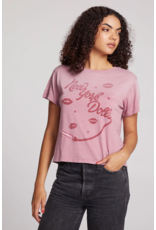 Chaser Chaser - New York Dolls Script Logo Crewneck Tee (Faded Mauve Rose)