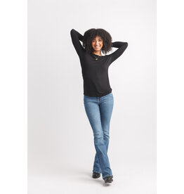 Papillon Papillon - Bamboo Stretch Long Sleeve top (Black)