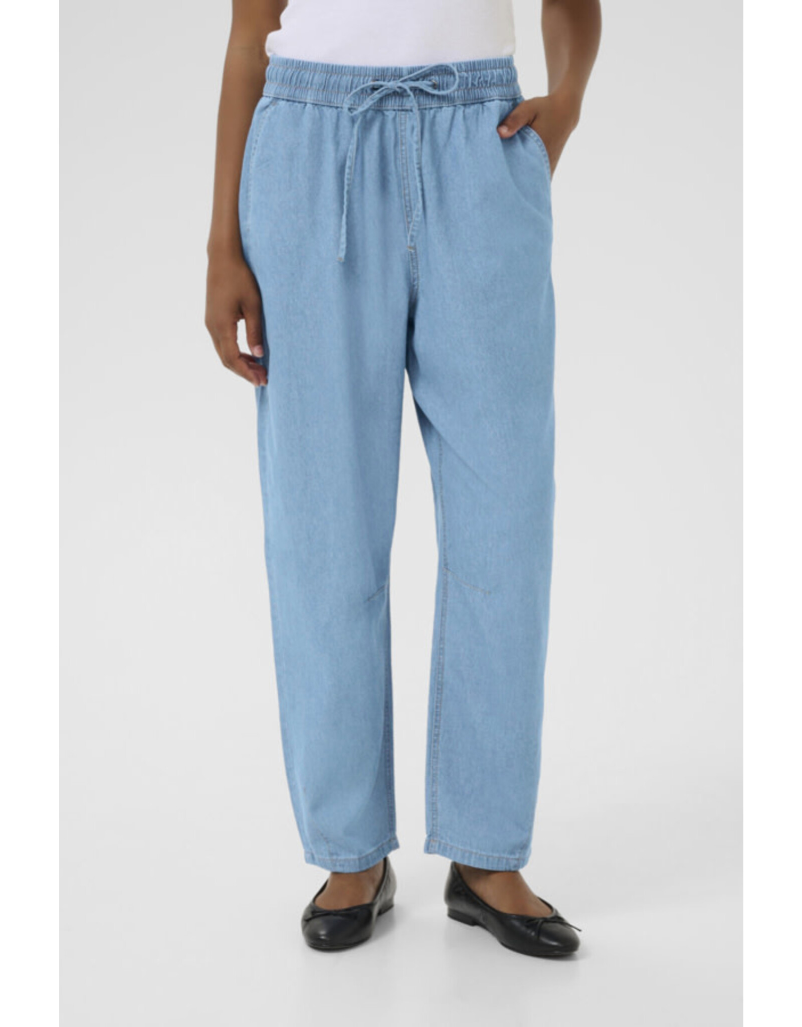 Kaffe Kaffe - Luise Chambray Barrel Trousers (Medium Blue)