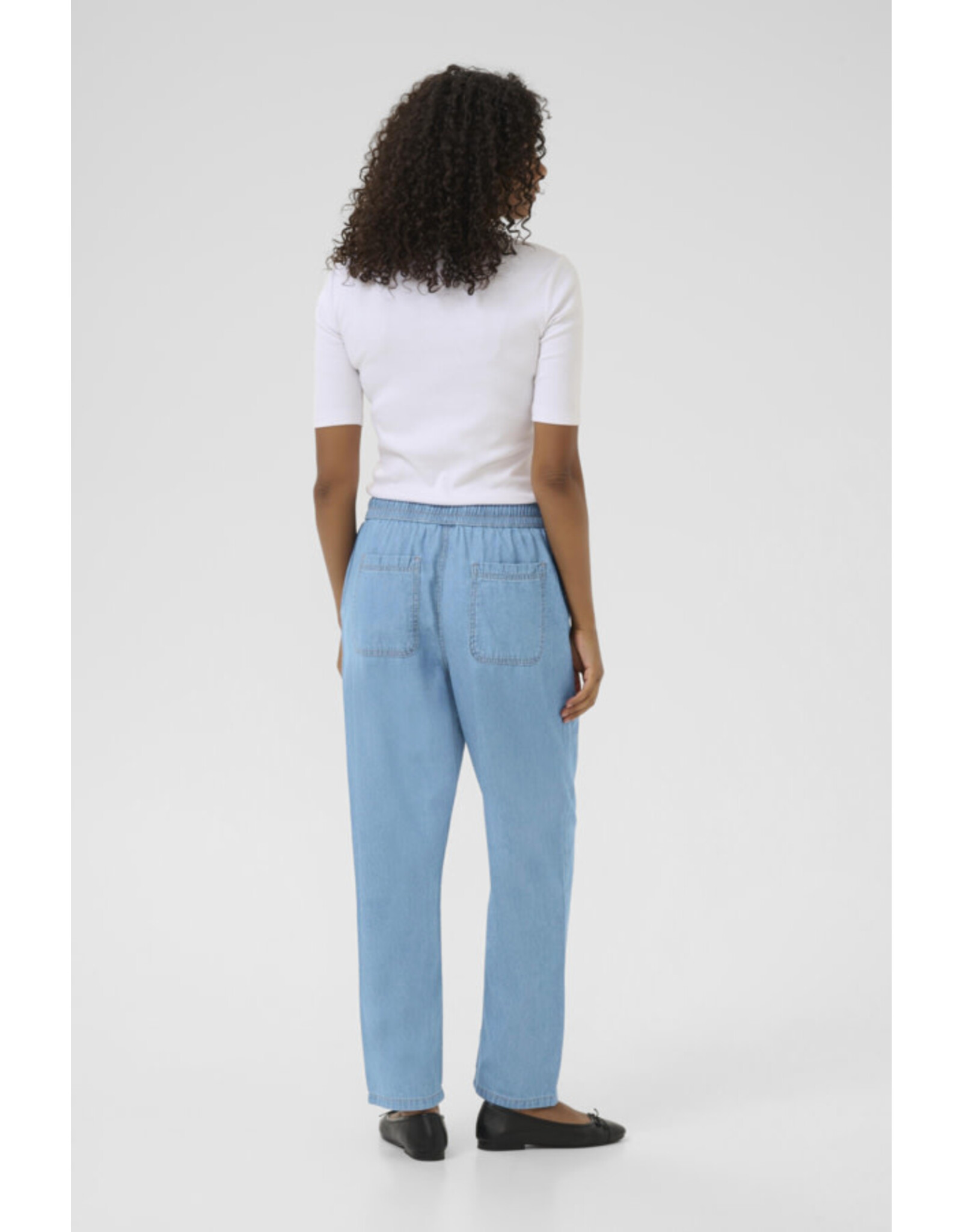 Kaffe Kaffe - Luise Chambray Barrel Trousers (Medium Blue)