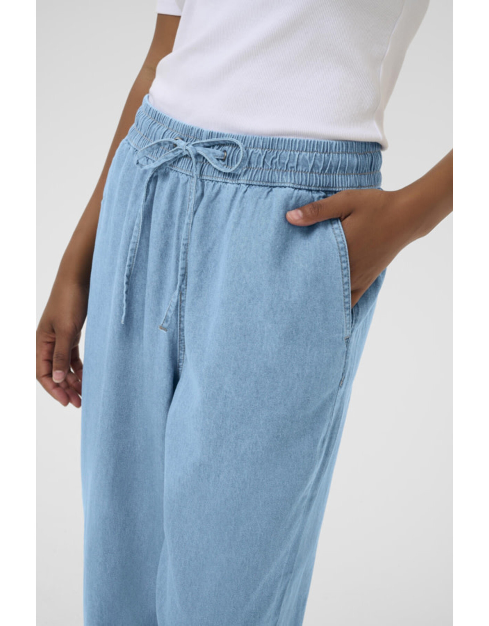 Kaffe Kaffe - Luise Chambray Barrel Trousers (Medium Blue)