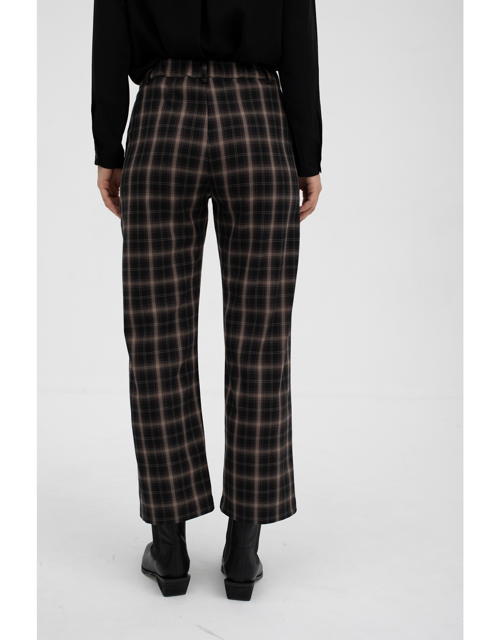 Mus & BomBon Mus & BomBon - Dalston Cropped Trousers (Black Windowpane Check)