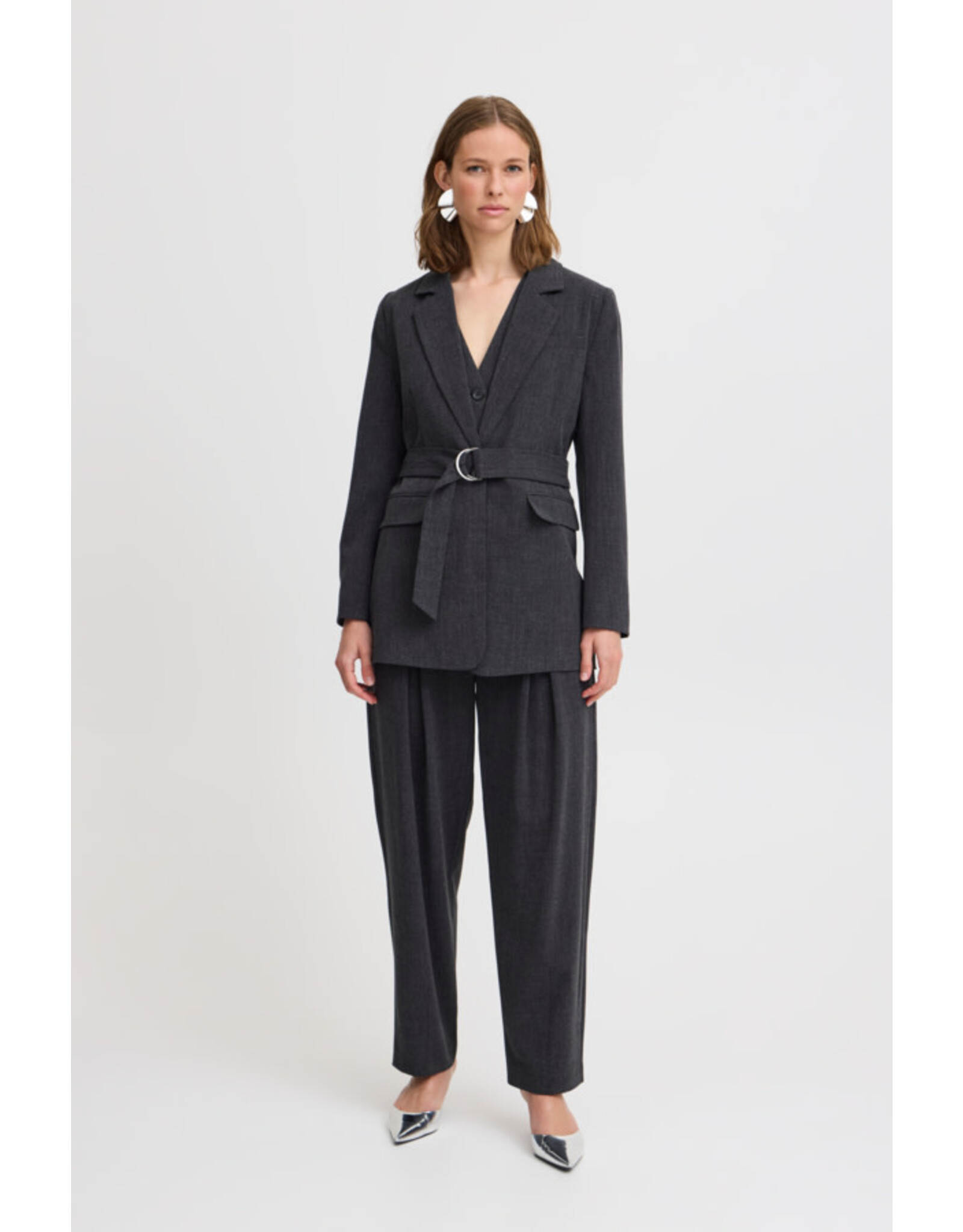 b.young b.young - Danta Belted Blazer (Black melange)