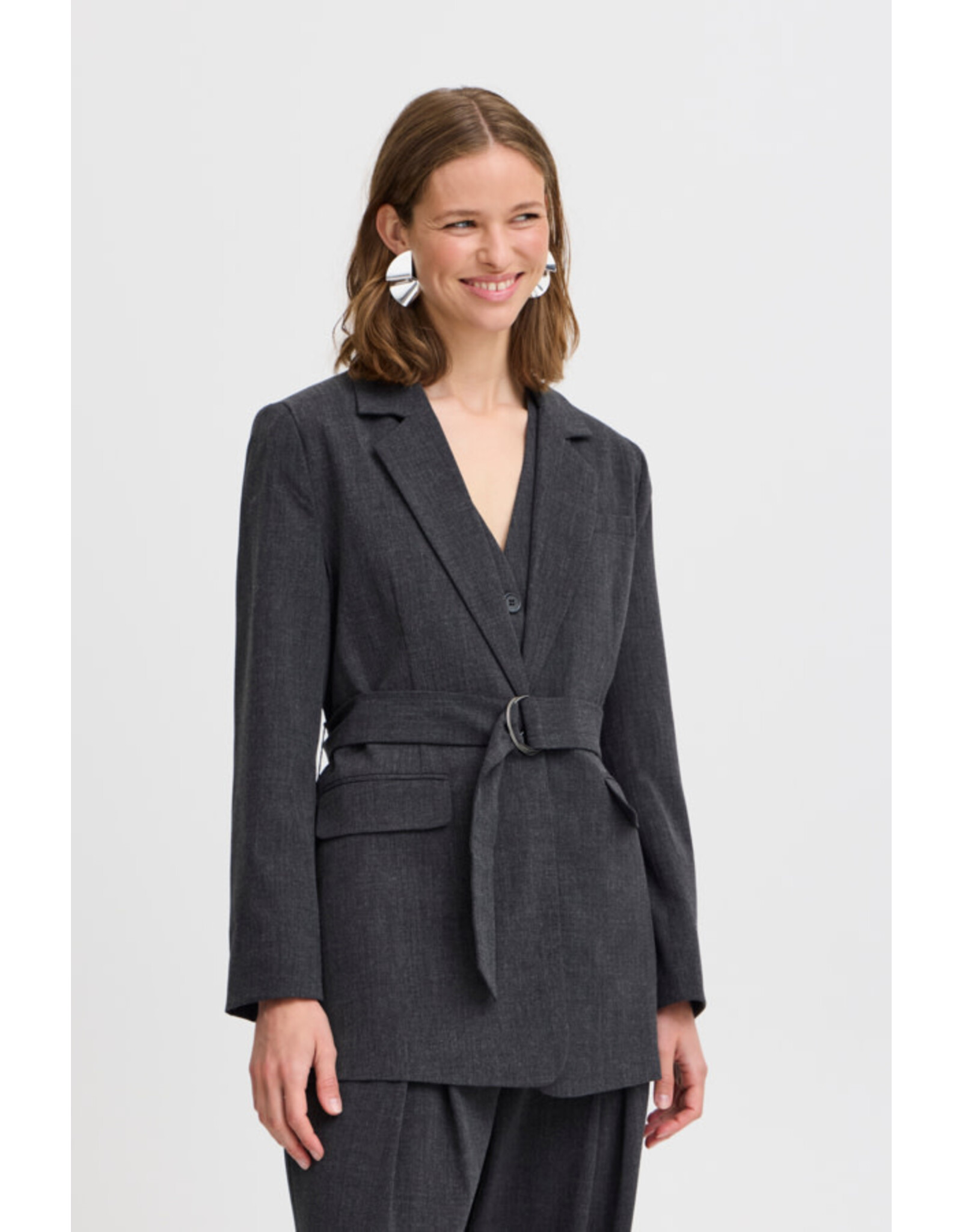 b.young b.young - Danta Belted Blazer (Black melange)
