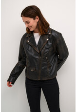 Kaffe Kaffe - Jane Leather Moto Jacket (Black)