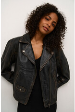 Kaffe Kaffe - Jane Leather Moto Jacket (Black)