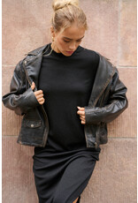 Kaffe Kaffe - Jane Leather Moto Jacket (Black)