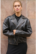 Kaffe Kaffe - Jane Leather Moto Jacket (Black)