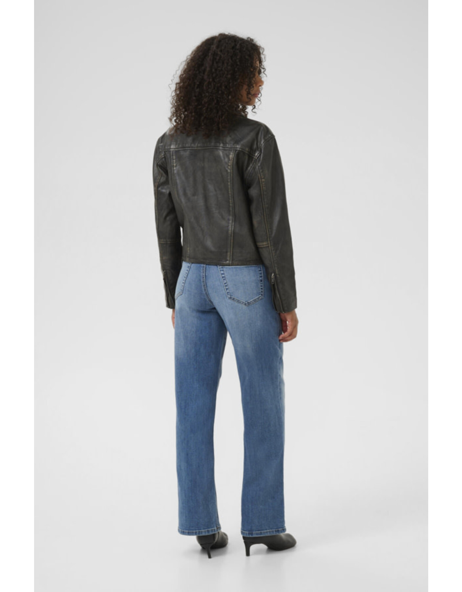 Kaffe Kaffe - Jane Leather Moto Jacket (Black)