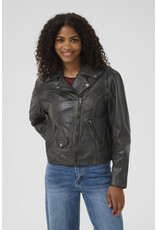 Kaffe Kaffe - Jane Leather Moto Jacket (Black)