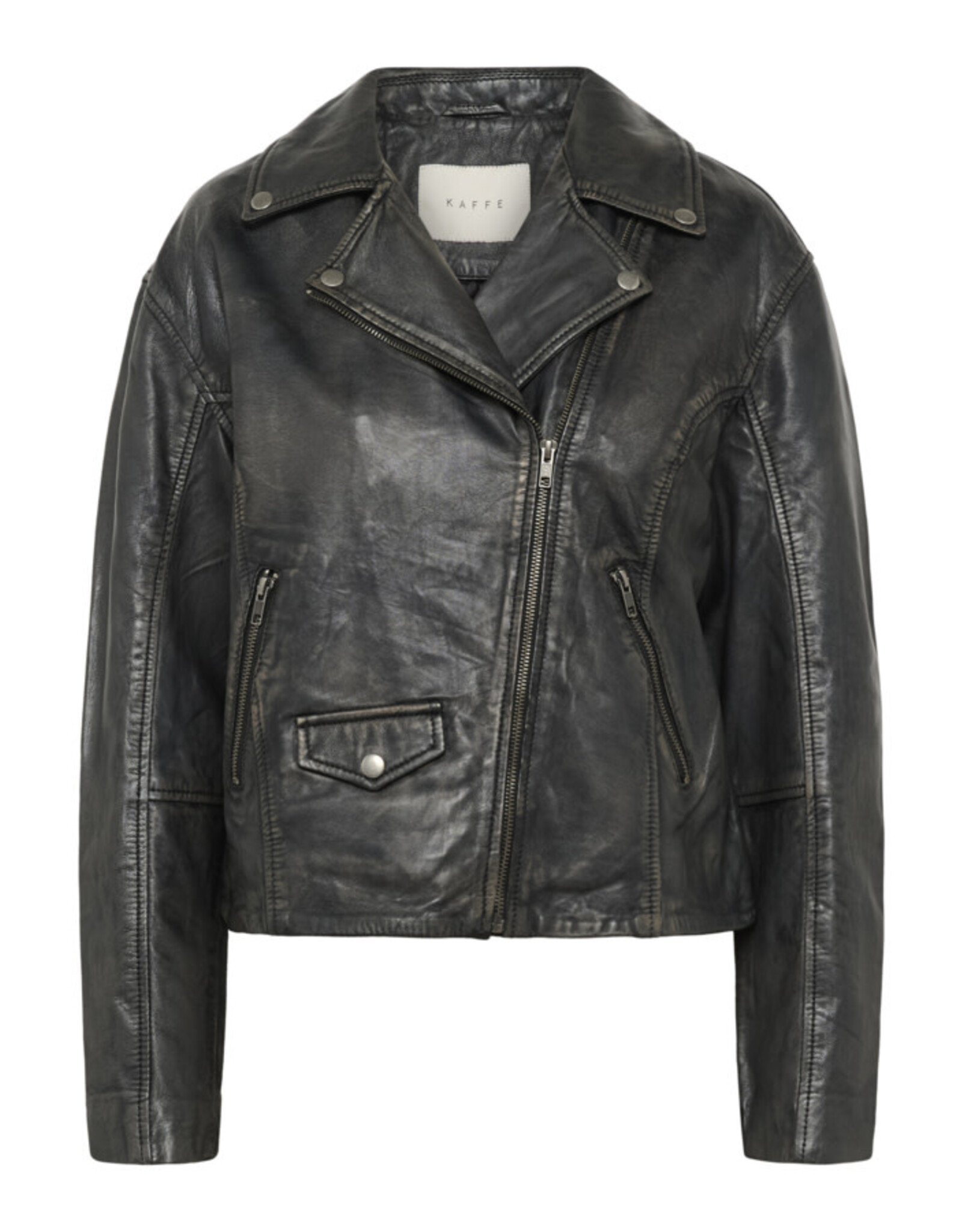 Kaffe Kaffe - Jane Leather Moto Jacket (Black)