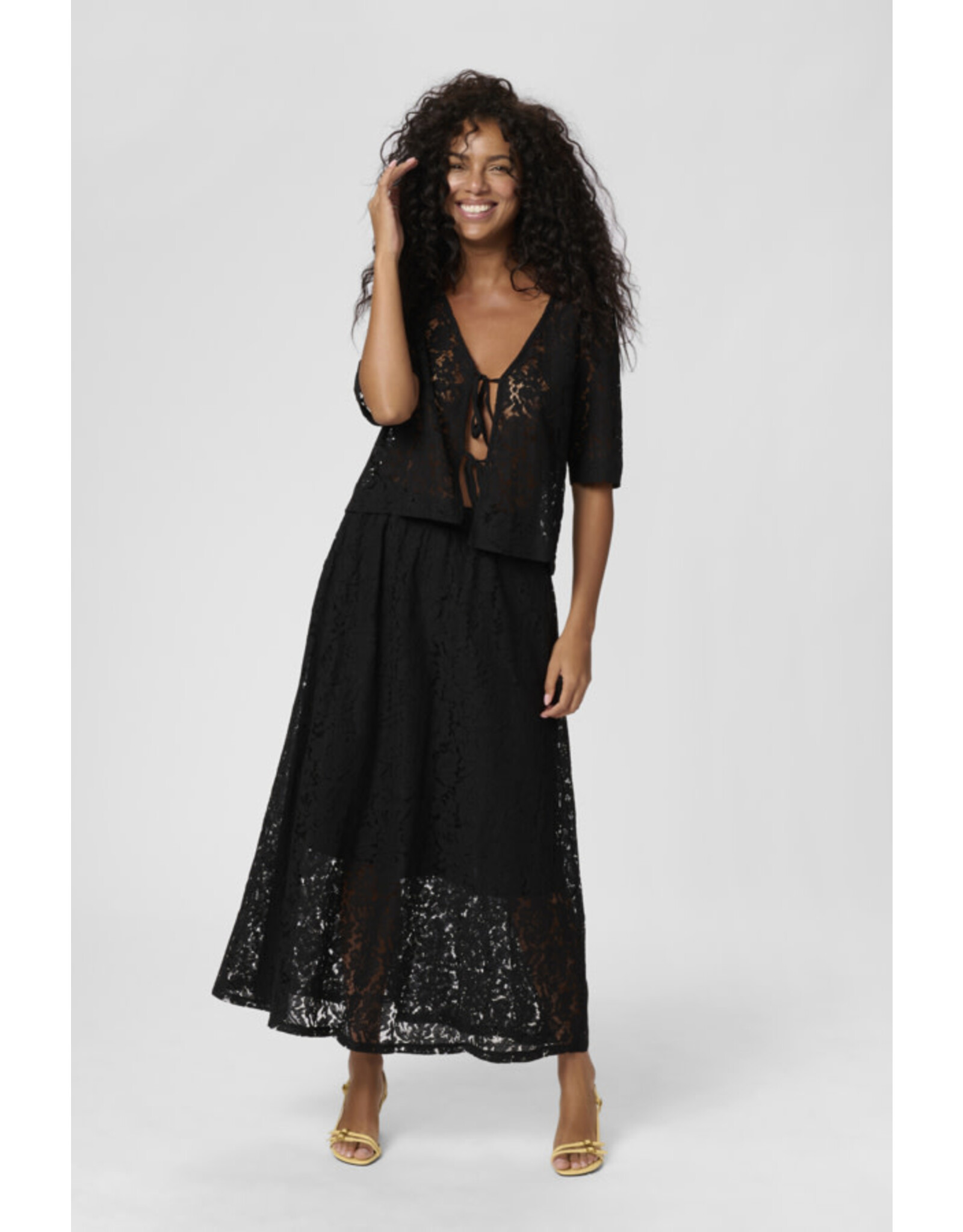 Kaffe Kaffe - Nomi Bow Blouse (Black Deep)