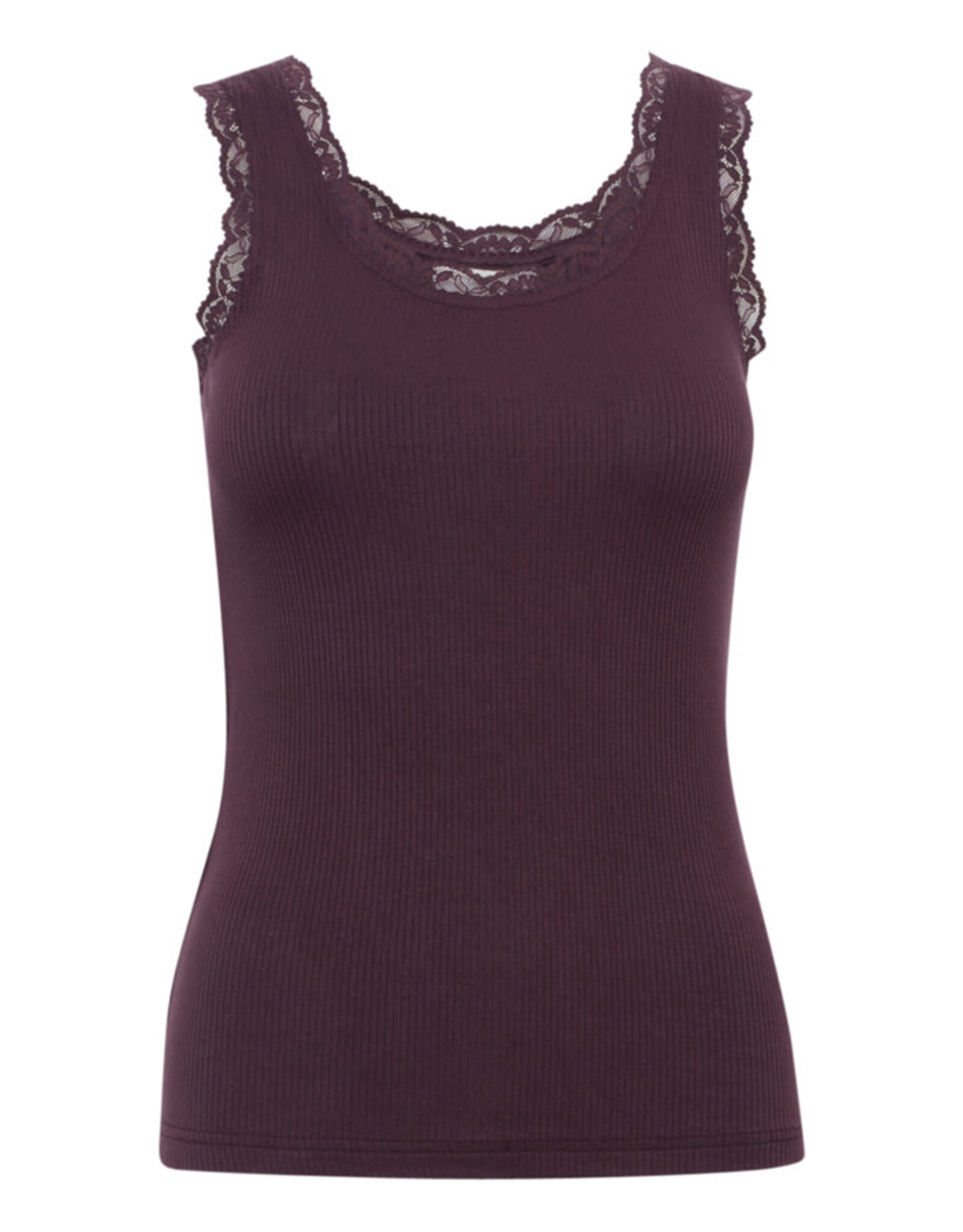 Kaffe Kaffe - Omi Lace Trim Tank (Fudge)