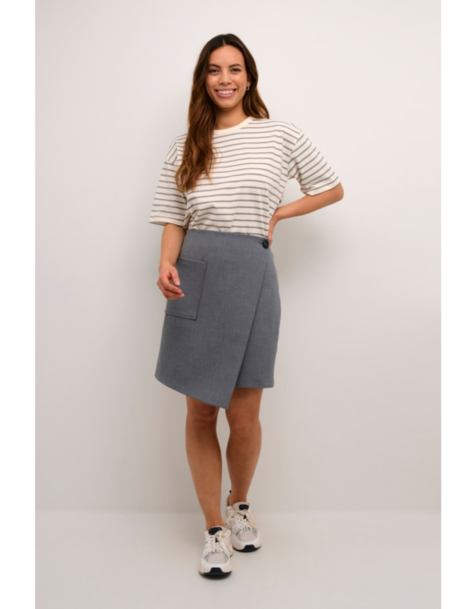 Kaffe Kaffe - Eden Wrap Skirt (Grey Melange)