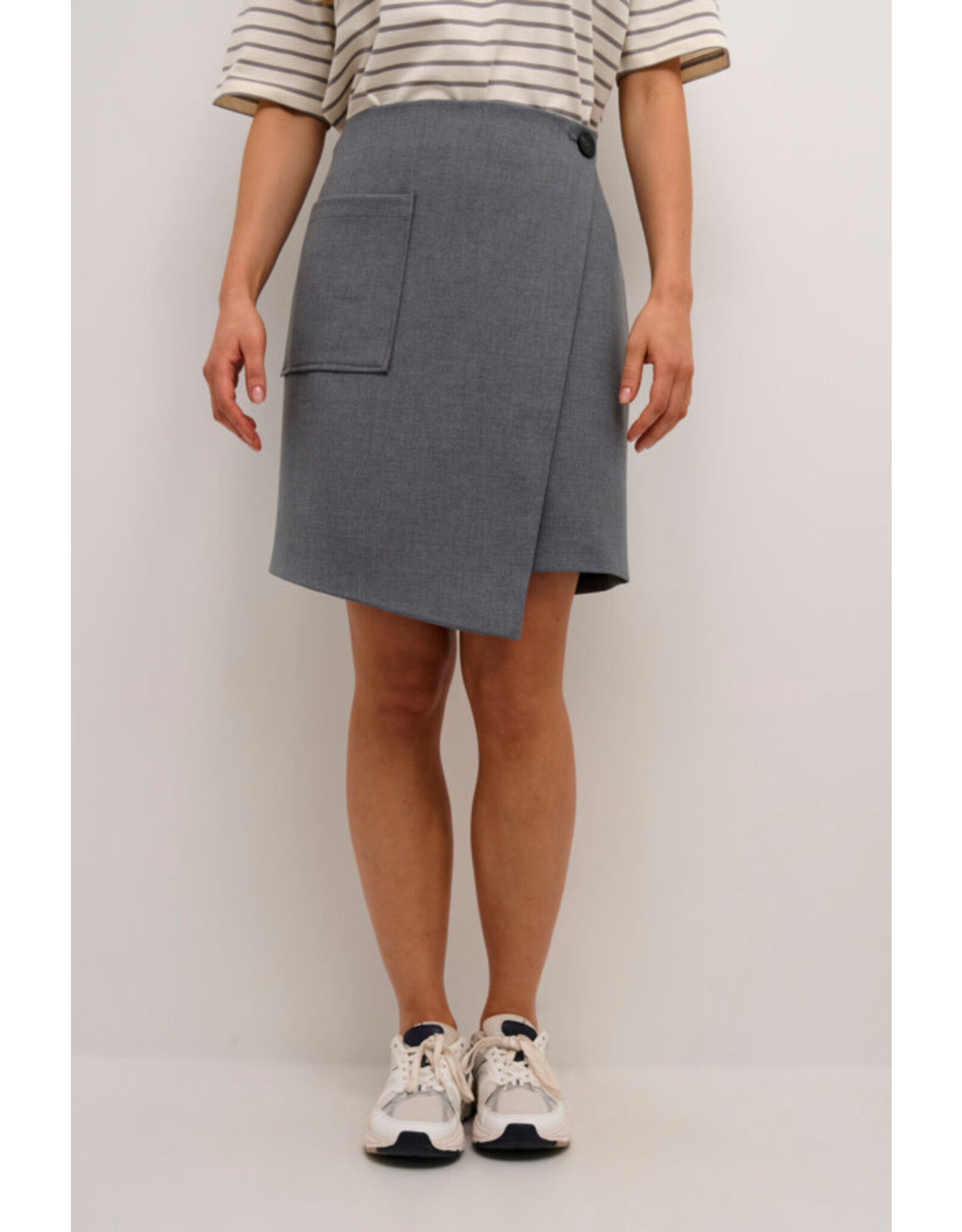 Kaffe Kaffe - Eden Wrap Skirt (Grey Melange)