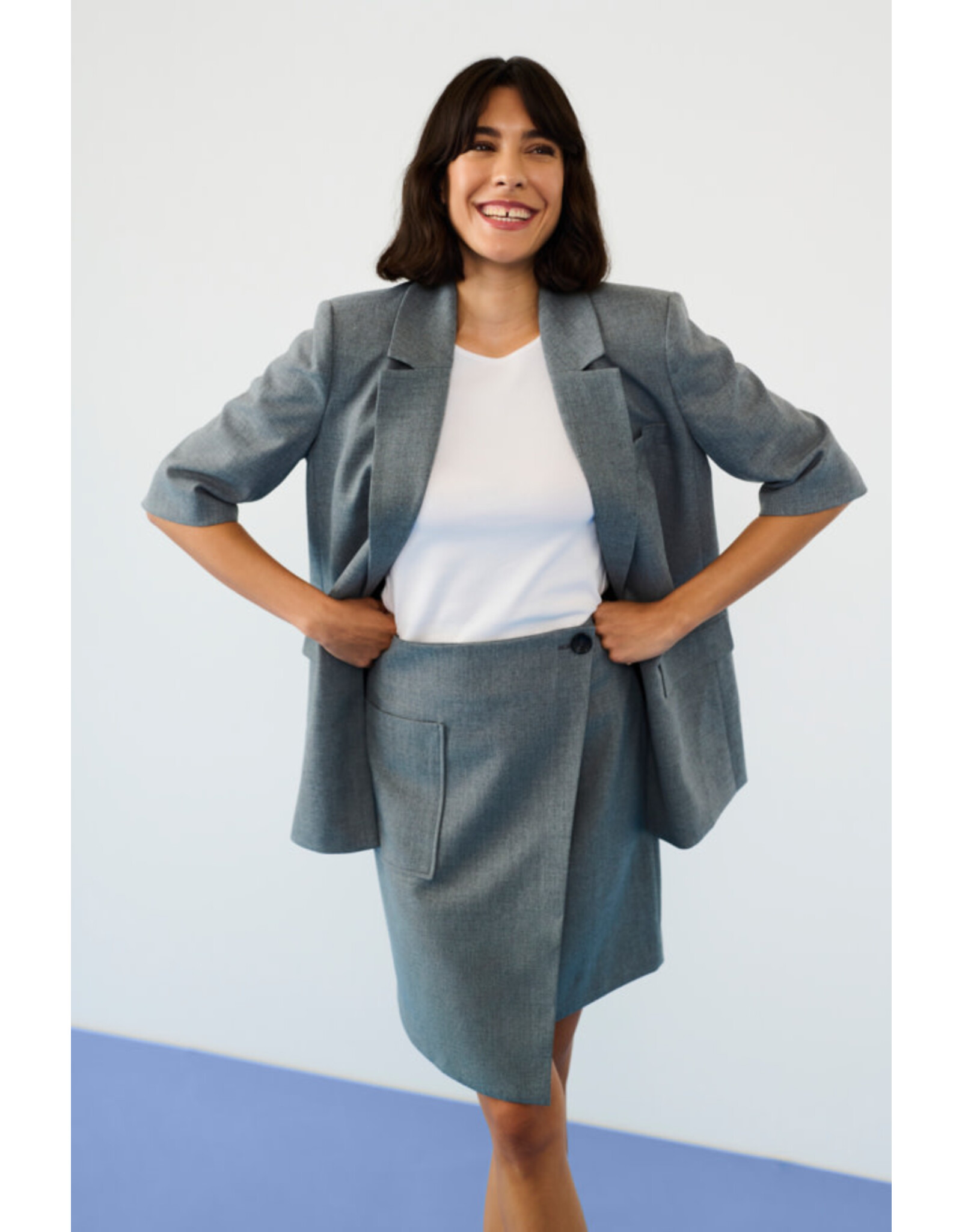 Kaffe Kaffe - Eden Wrap Skirt (Grey Melange)