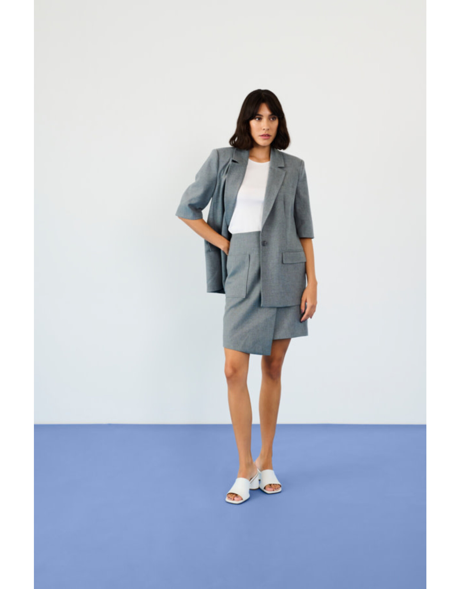 Kaffe Kaffe - Eden Wrap Skirt (Grey Melange)