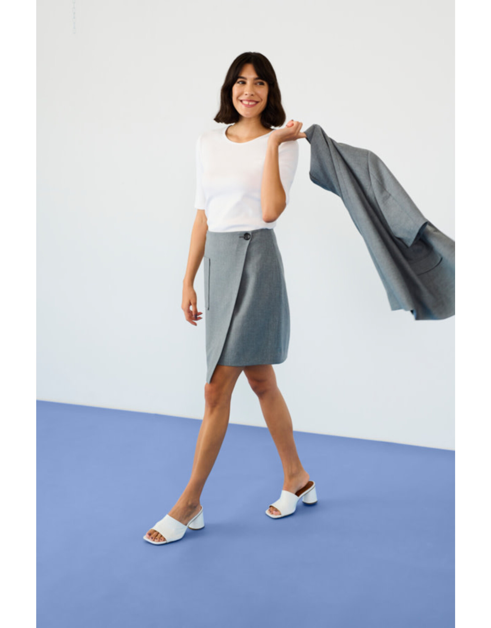 Kaffe Kaffe - Eden Wrap Skirt (Grey Melange)