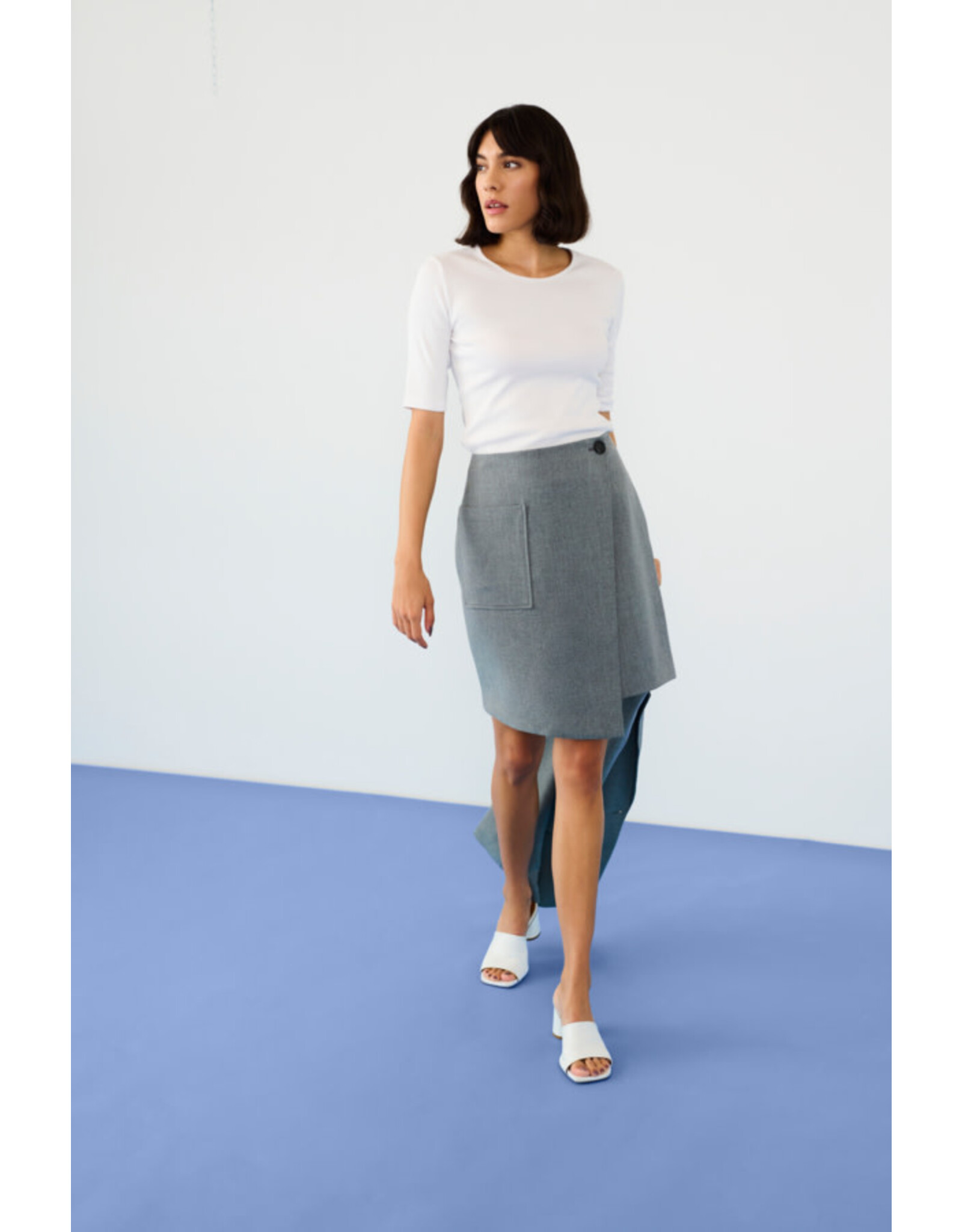Kaffe Kaffe - Eden Wrap Skirt (Grey Melange)