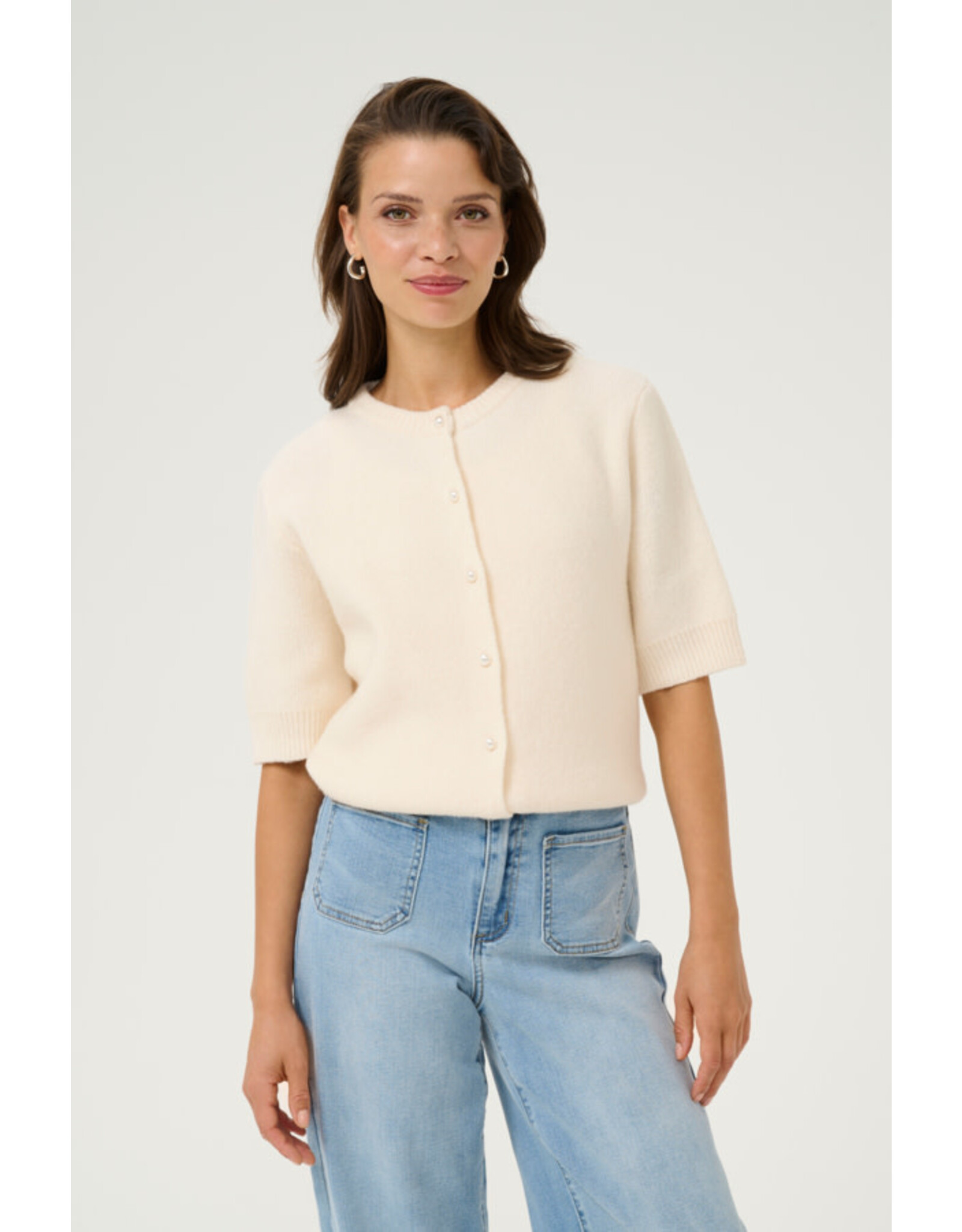 Kaffe Kaffe - Severina Knit Cardigan (Chalk)