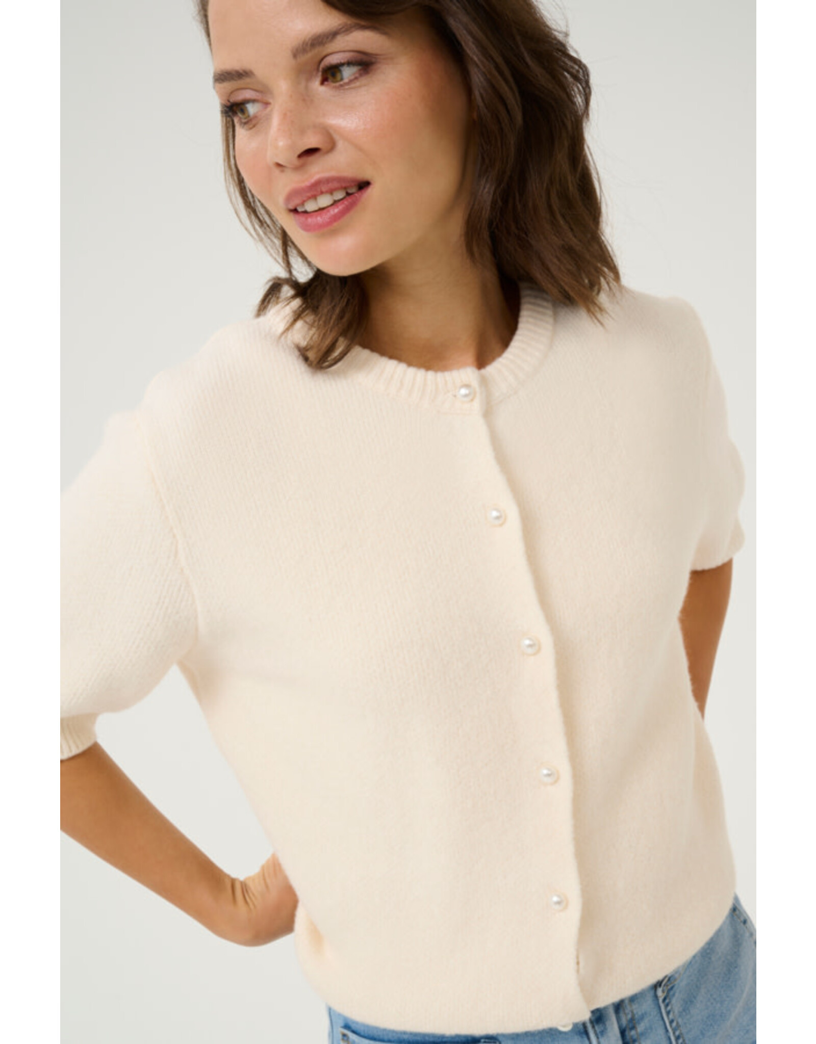Kaffe Kaffe - Severina Knit Cardigan (Chalk)