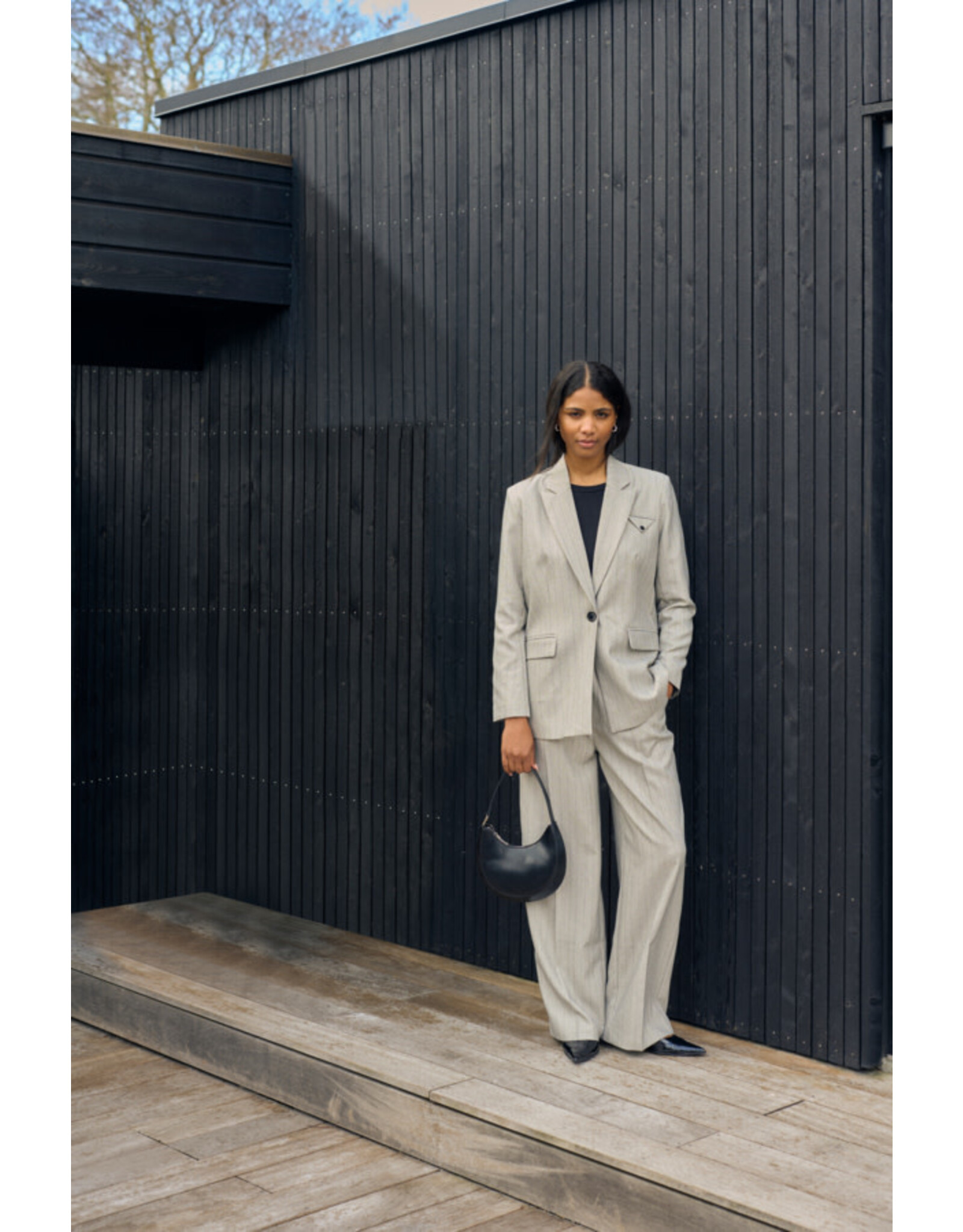 Kaffe Kaffe - Kaysa Pants (Grey Pinstripe)