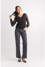 Papillon Papillon - V Neck Sweater with Polka Dot (Black)