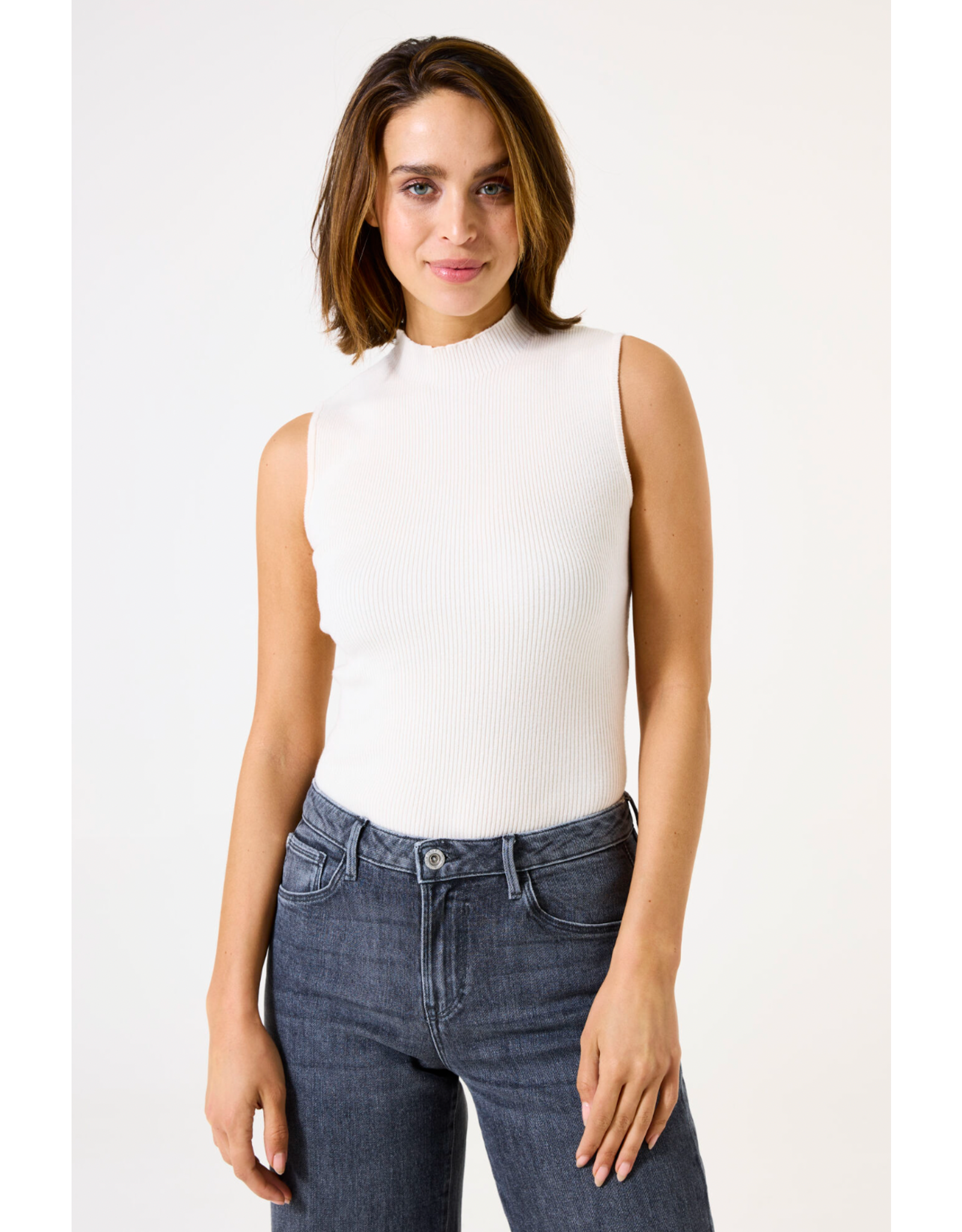 Garcia Garcia - High Neck Sleeveless Top (White)