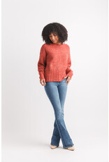 Papillon Papillon - Marl Knit Sweater with Rib Trim (Rust)