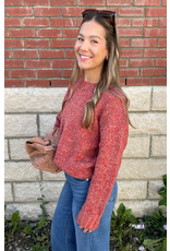 Papillon Papillon - Marl Knit Sweater with Rib Trim (Rust)