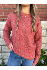 Papillon Papillon - Marl Knit Sweater with Rib Trim (Rust)