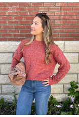Papillon Papillon - Marl Knit Sweater with Rib Trim (Rust)