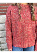 Papillon Papillon - Marl Knit Sweater with Rib Trim (Rust)