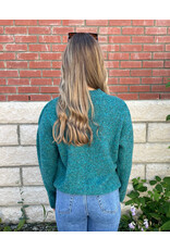 Papillon Papillon - Marl Knit Sweater with Rib Trim (Teal)
