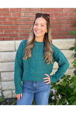 Papillon Papillon - Marl Knit Sweater with Rib Trim (Teal)