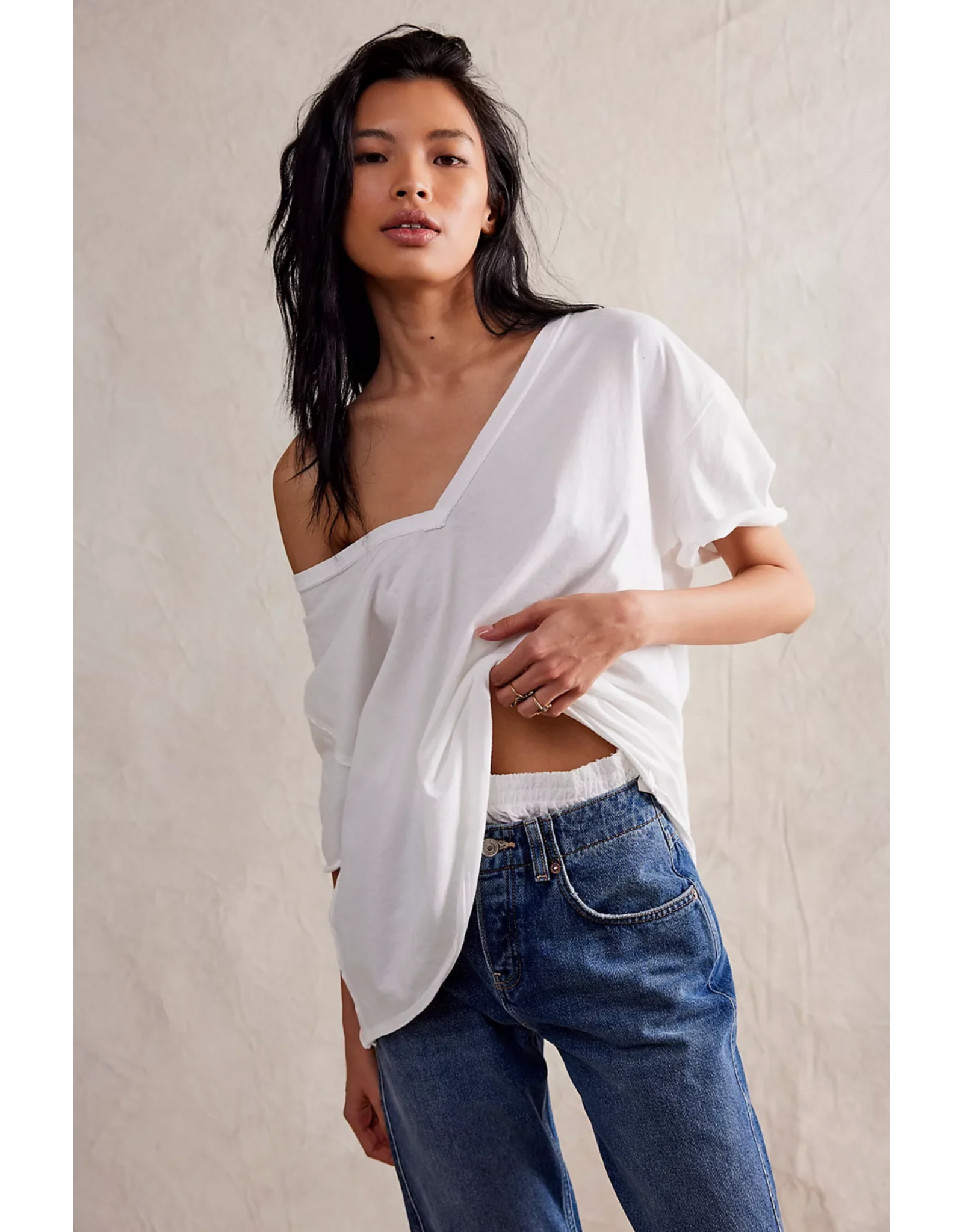 Free people Free People - Nina V Neck Tee (Ivory)
