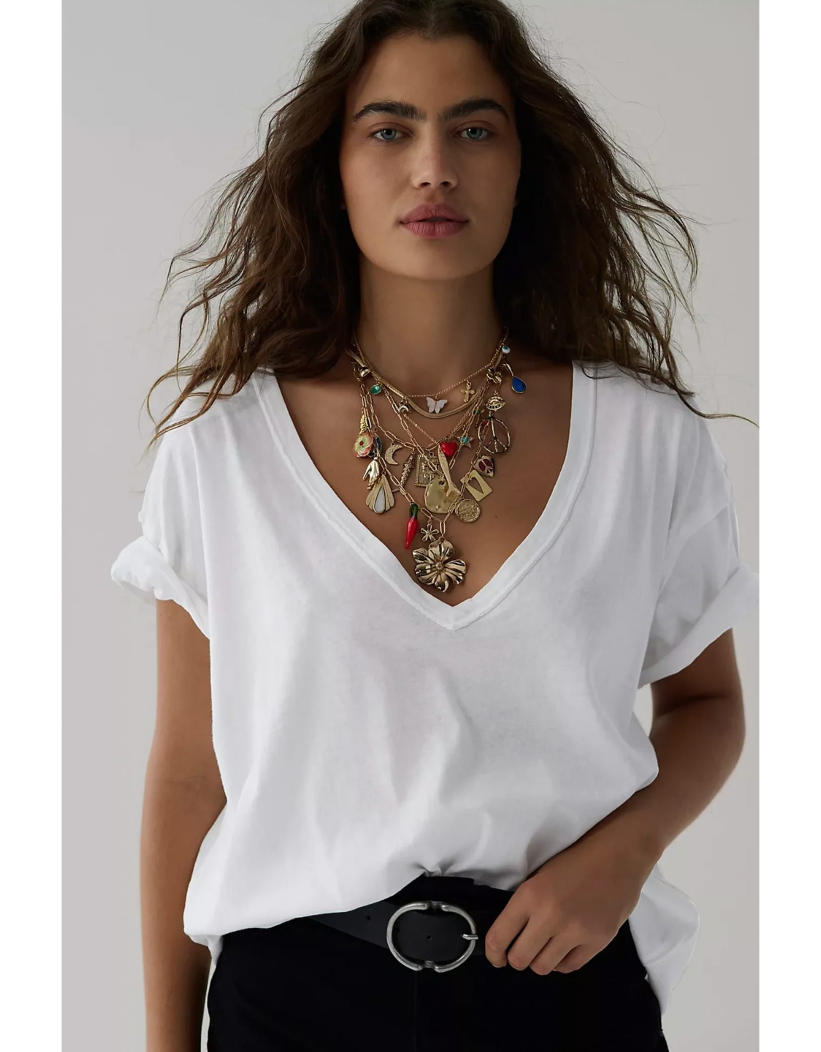 Free people Free People - Nina V Neck Tee (Ivory)