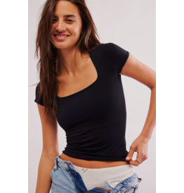 Free people Free People - Clean Lines Baby Tee (Black)