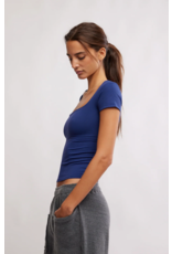 Free people Free People - Clean Lines Baby Tee (Indigo Pura)