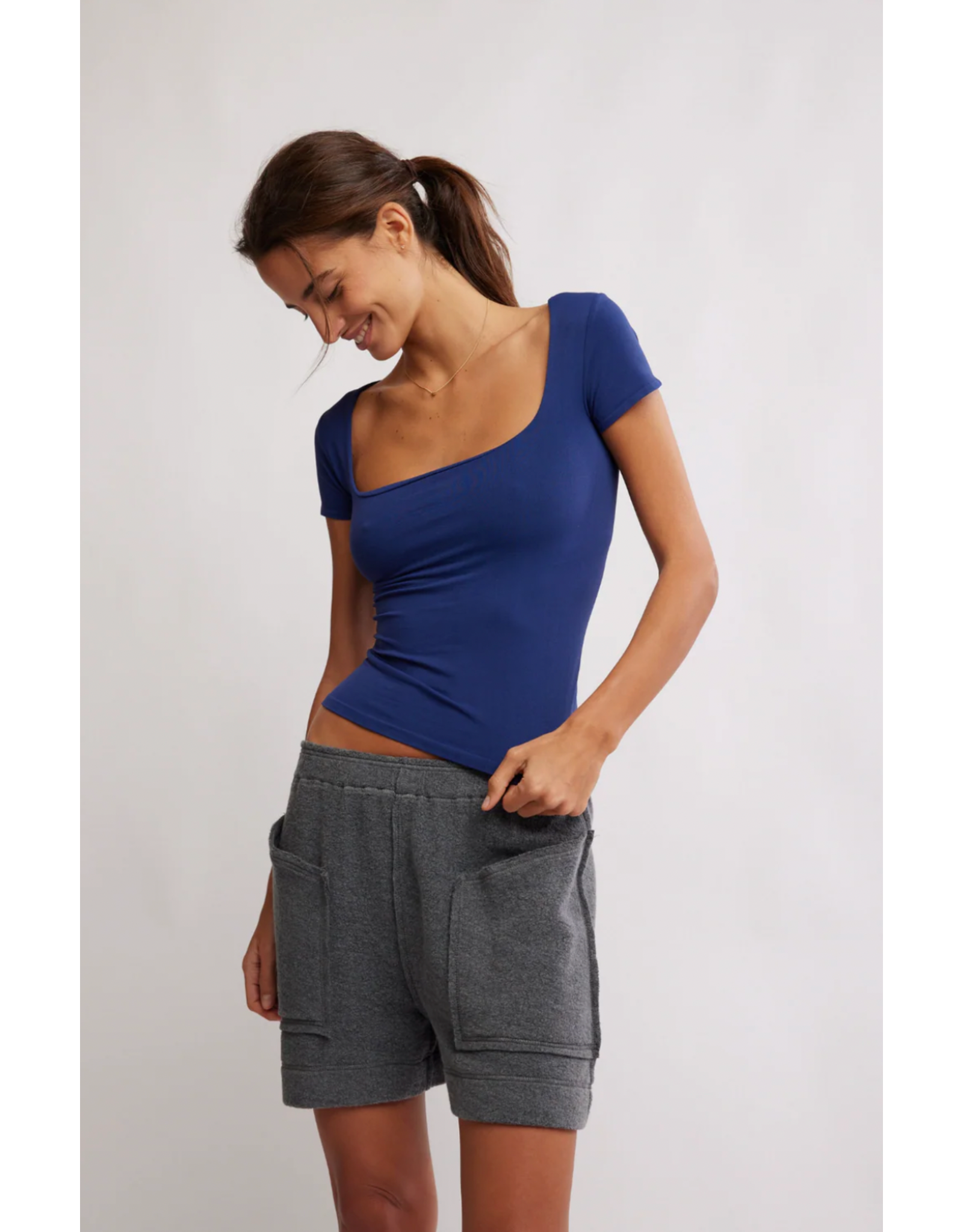 Free people Free People - Clean Lines Baby Tee (Indigo Pura)