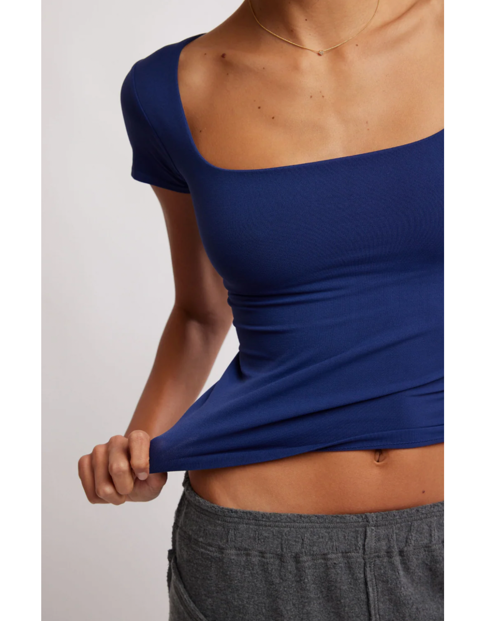 Free people Free People - Clean Lines Baby Tee (Indigo Pura)