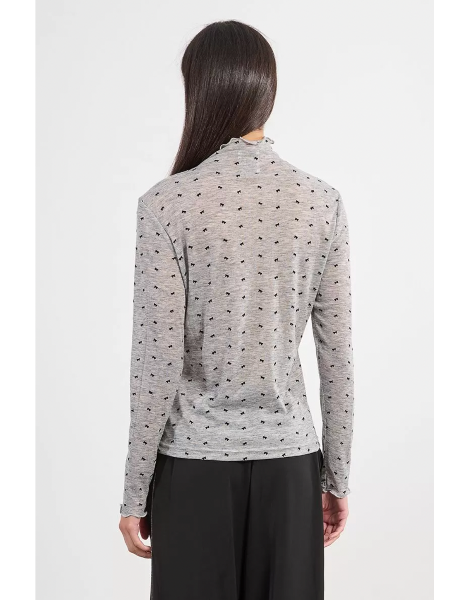 Molly Bracken Molly Bracken -  Bow Print Layering Shirt (Grey)
