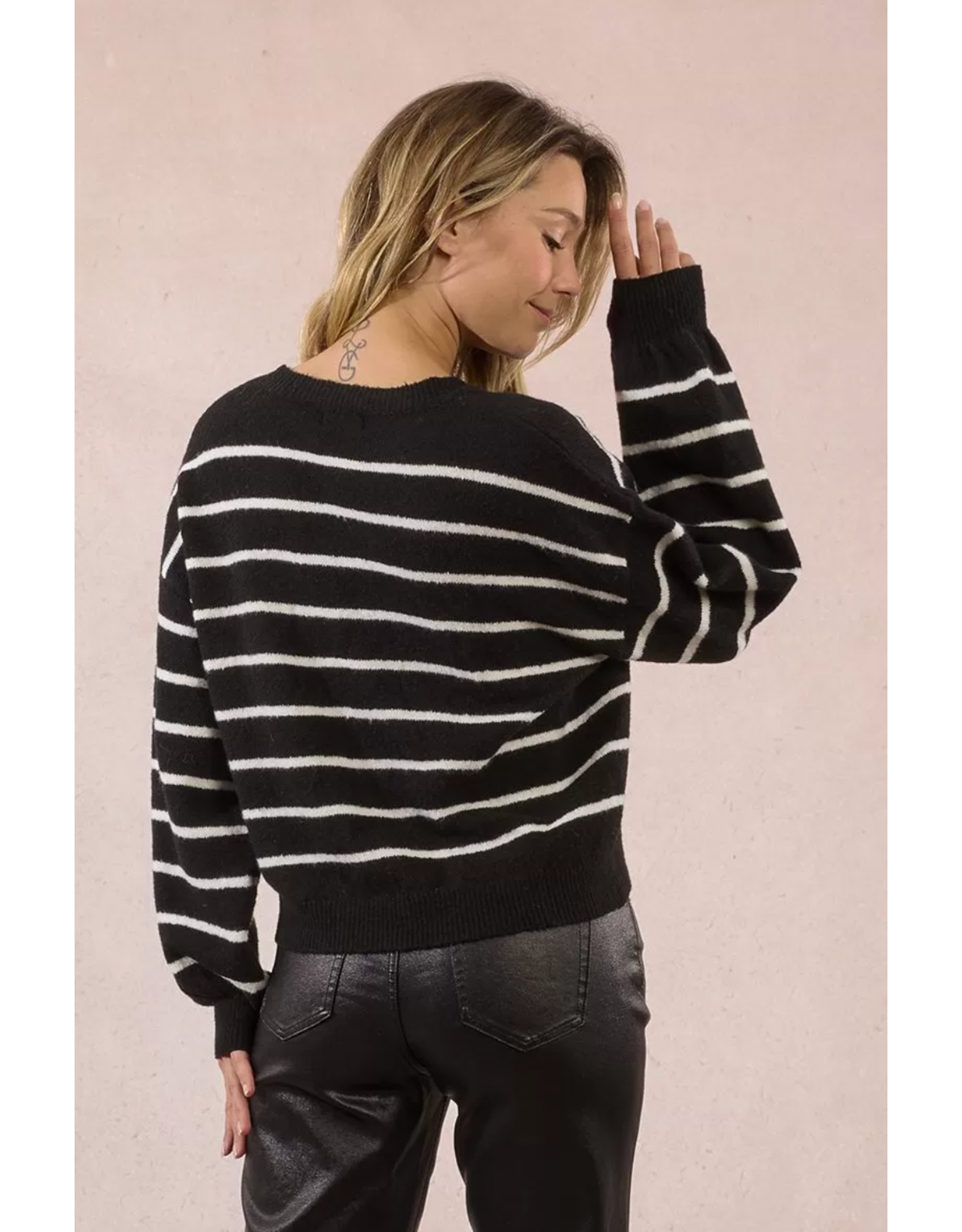 Molly Bracken Molly Bracken -  Sailor Sweater (Black / Ecru)