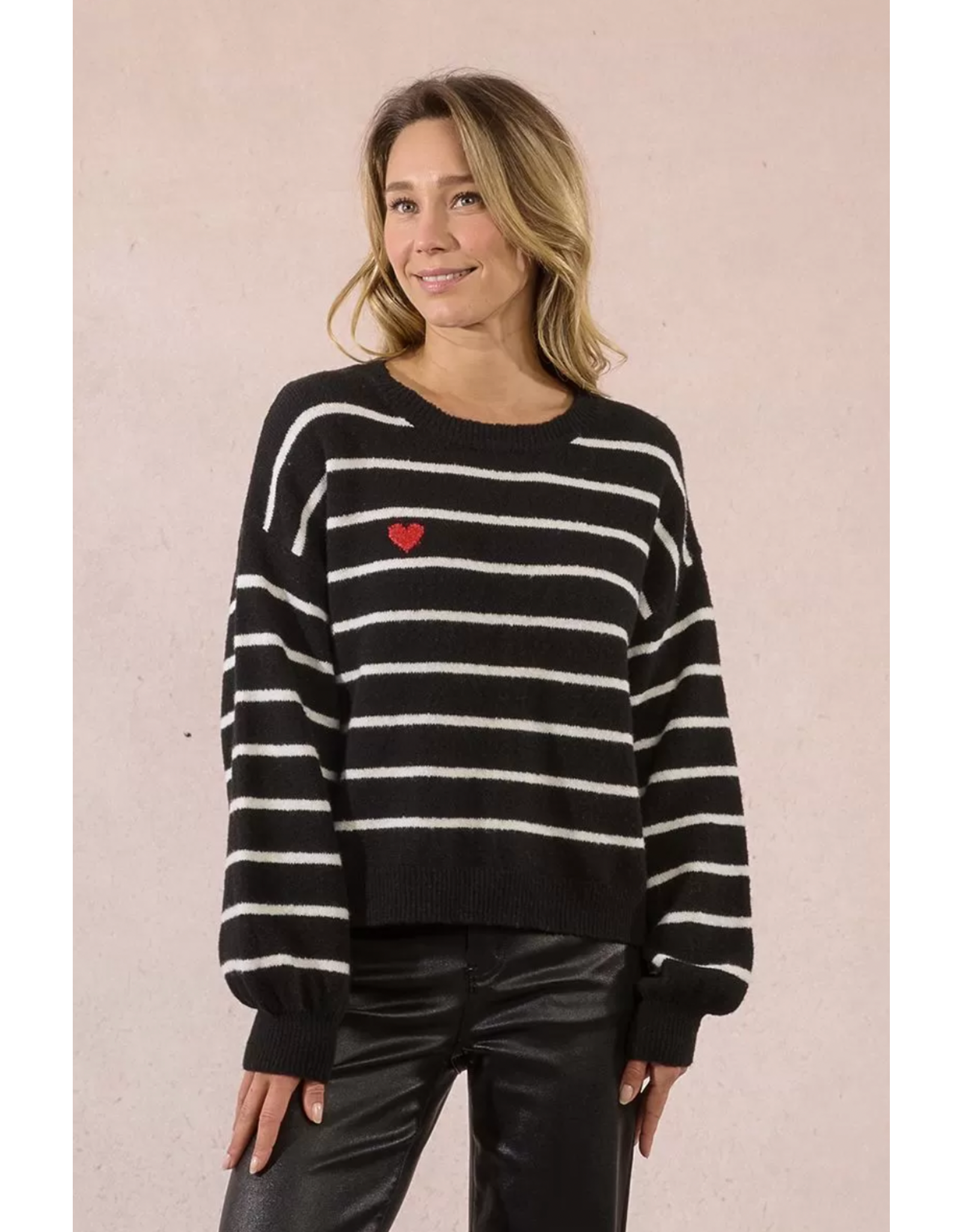 Molly Bracken Molly Bracken -  Sailor Sweater (Black / Ecru)