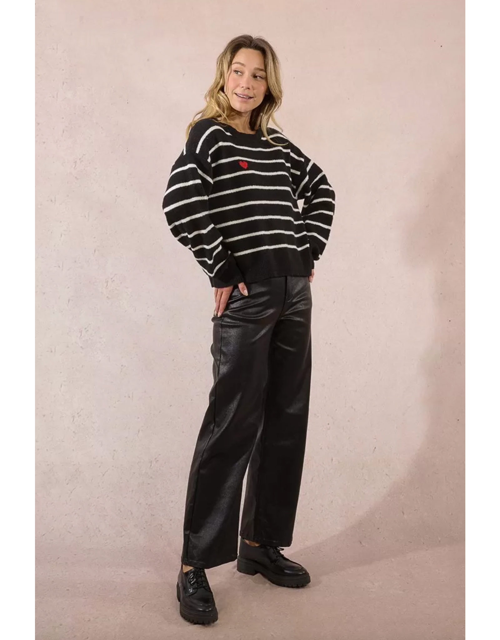 Molly Bracken Molly Bracken -  Sailor Sweater (Black / Ecru)