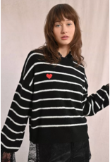 Molly Bracken Molly Bracken -  Sailor Sweater (Black / Ecru)