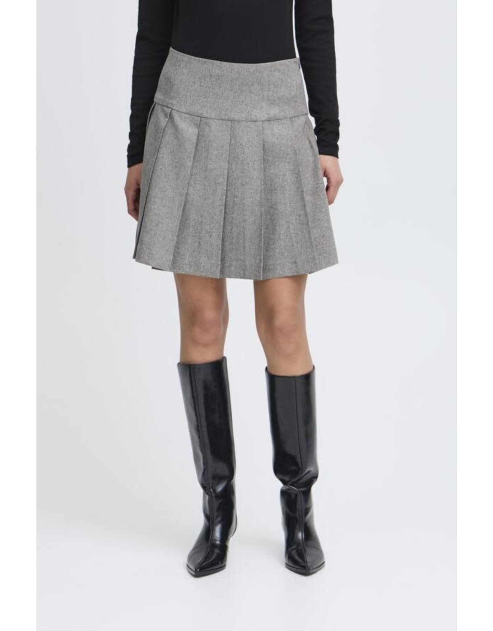 ICHI ICHI - Nola Pleated Skirt (Salt & Pepper)