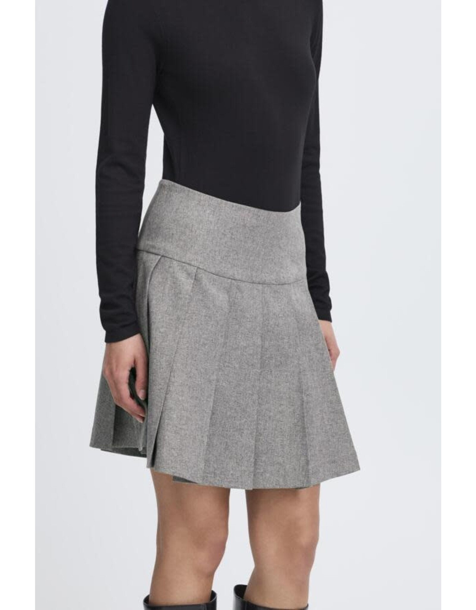 ICHI ICHI - Nola Pleated Skirt (Salt & Pepper)