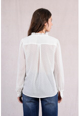 Molly Bracken Molly Bracken - Sheer Blouse with Ruffle Trim (White)