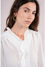 Molly Bracken Molly Bracken - Sheer Blouse with Ruffle Trim (White)